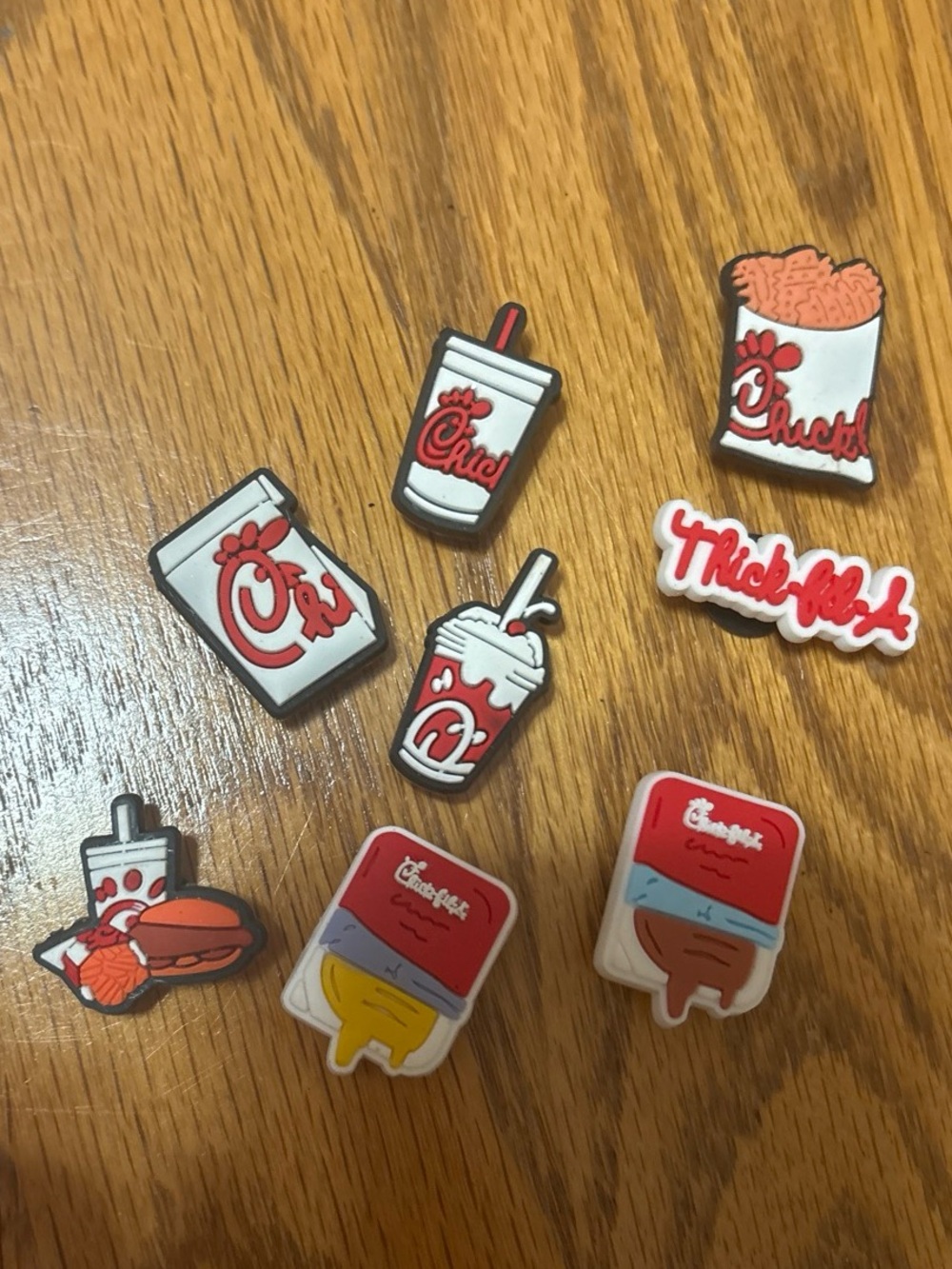 Chick fil a croc charm/ jibitz 8 Charm Set - Red and White